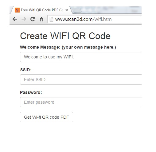 Create wifi QR Code PDF
